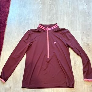 Victoria's Secret Pink Maroon Pullover with Pink Stripes